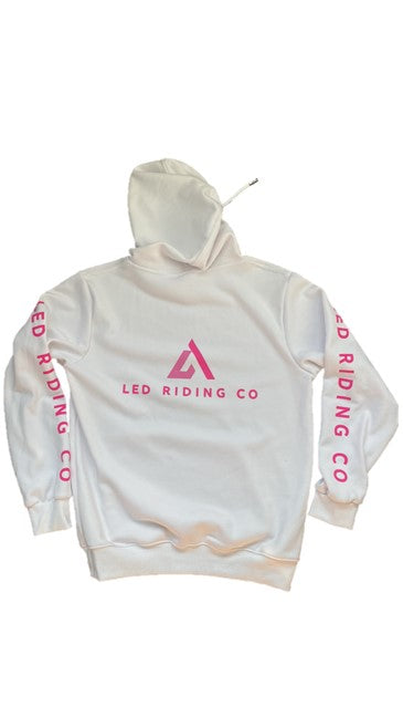 LED Original Logo Hoody White and Pink