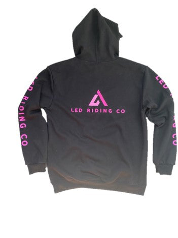 LED Original Logo Dangle Hoody in Black and Pink