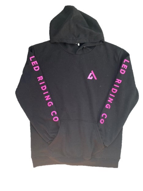 LED Original Logo Dangle Hoody in Black and Pink