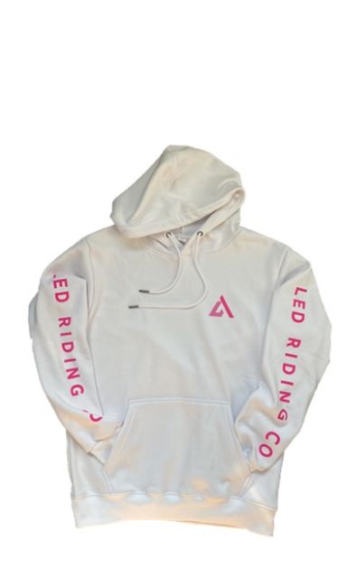 LED Original Logo Hoody White and Pink