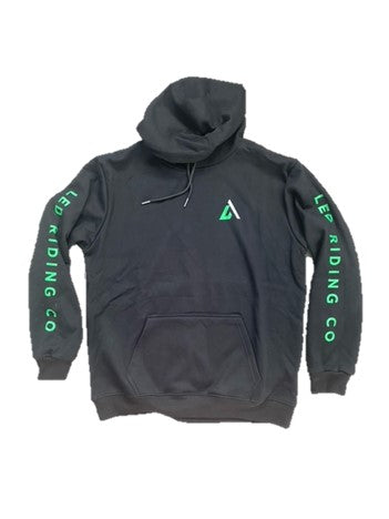 Green Crest Dangle Hoody in Black